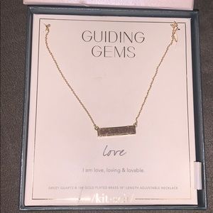 Kitsch Guiding Gems “Love” Quartz Bar necklace